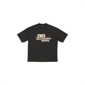 Мужская Одежда футболка BALENCIGA BB ICON Баленсиага черный 9cz6pd1ojt8rAMeyPe0FQ0